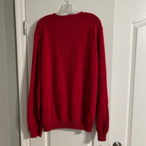 Izod Men's Crew Neck Sweater Cable Knit Red XL - Picture 2 of 15